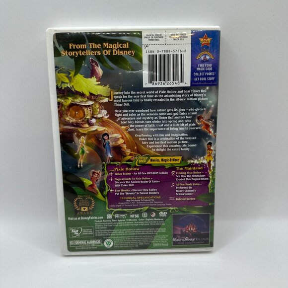 Disney Tinker Bell Animated Movie 2008 G Rating Mae Whitman Walt Disney DVD - Picture 3 of 5
